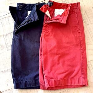 2 pairs J Crew men’s shorts size 32 waist 9 inch length. Very good condition.